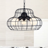Vintage Metal Black Chandelier Pendant with 3 Lights - Stylish Lighting for Living Room - This Metal Black Chandelier Lighting Pear 3 Lights Vintage Pendant Lamp from is perfect for those looking for industrial flair in their home. With an